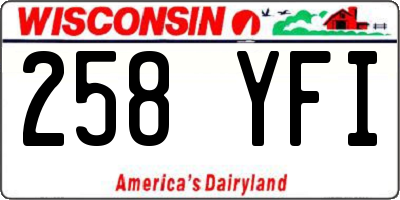 WI license plate 258YFI