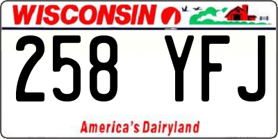 WI license plate 258YFJ
