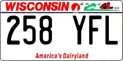 WI license plate 258YFL