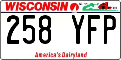 WI license plate 258YFP