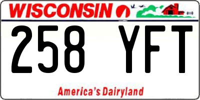 WI license plate 258YFT