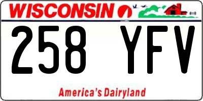 WI license plate 258YFV