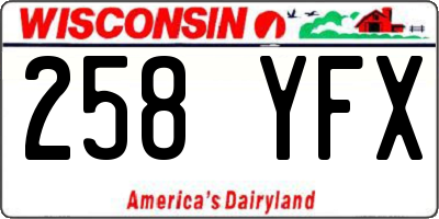 WI license plate 258YFX