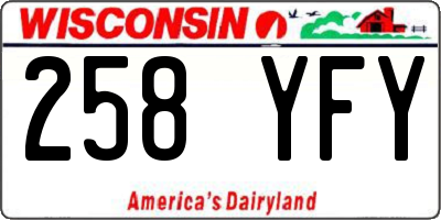 WI license plate 258YFY