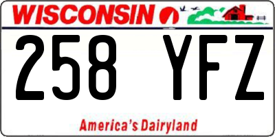 WI license plate 258YFZ