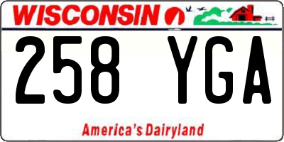 WI license plate 258YGA