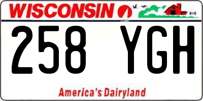 WI license plate 258YGH
