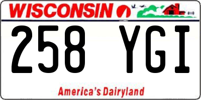 WI license plate 258YGI