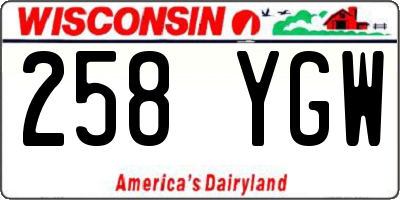 WI license plate 258YGW