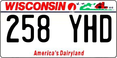 WI license plate 258YHD