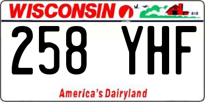 WI license plate 258YHF