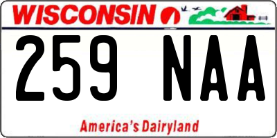 WI license plate 259NAA