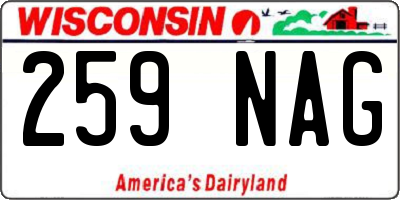 WI license plate 259NAG