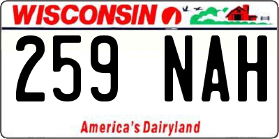 WI license plate 259NAH