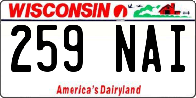 WI license plate 259NAI