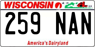 WI license plate 259NAN