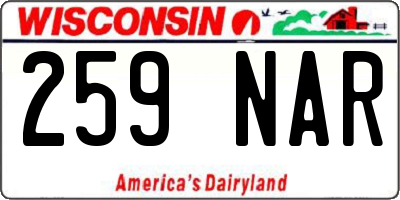 WI license plate 259NAR