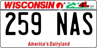 WI license plate 259NAS