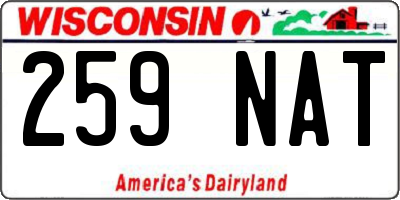WI license plate 259NAT