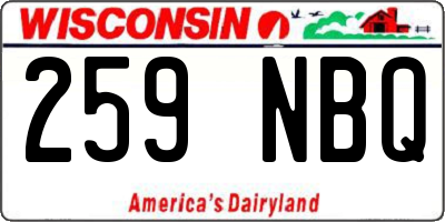 WI license plate 259NBQ