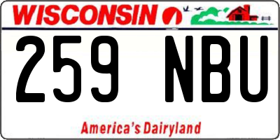 WI license plate 259NBU