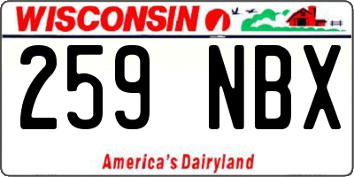 WI license plate 259NBX