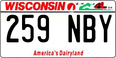WI license plate 259NBY