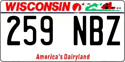 WI license plate 259NBZ