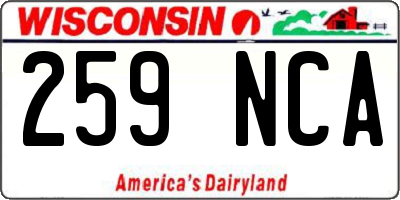 WI license plate 259NCA