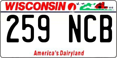 WI license plate 259NCB
