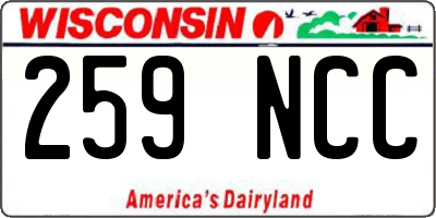 WI license plate 259NCC