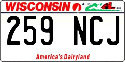 WI license plate 259NCJ