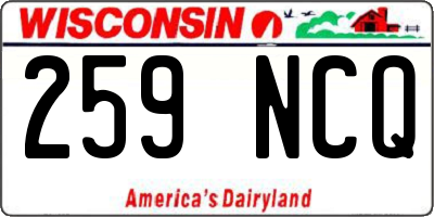 WI license plate 259NCQ