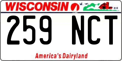 WI license plate 259NCT