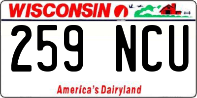WI license plate 259NCU