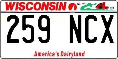 WI license plate 259NCX