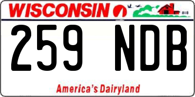 WI license plate 259NDB