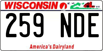 WI license plate 259NDE