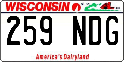 WI license plate 259NDG