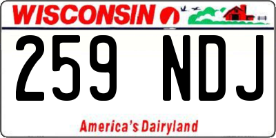 WI license plate 259NDJ