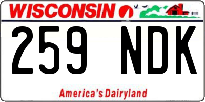 WI license plate 259NDK