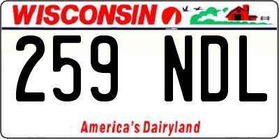 WI license plate 259NDL