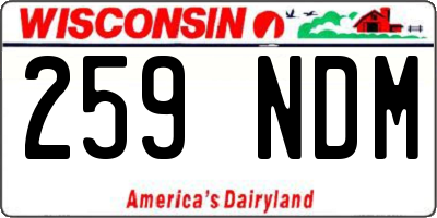 WI license plate 259NDM