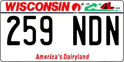 WI license plate 259NDN
