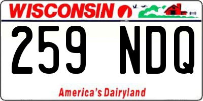 WI license plate 259NDQ