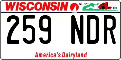 WI license plate 259NDR