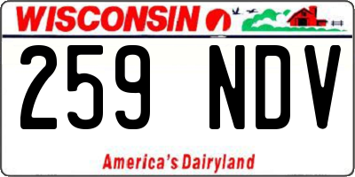 WI license plate 259NDV