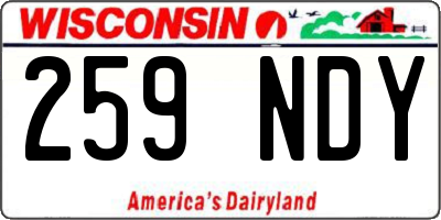 WI license plate 259NDY