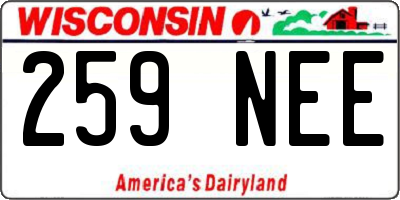 WI license plate 259NEE