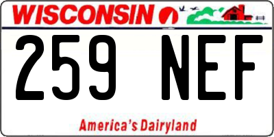 WI license plate 259NEF